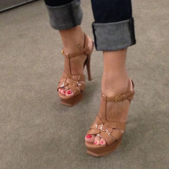 Saint Laurent Tribute Python Platform Sandals - Picture 10 of 11